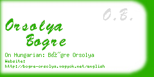 orsolya bogre business card